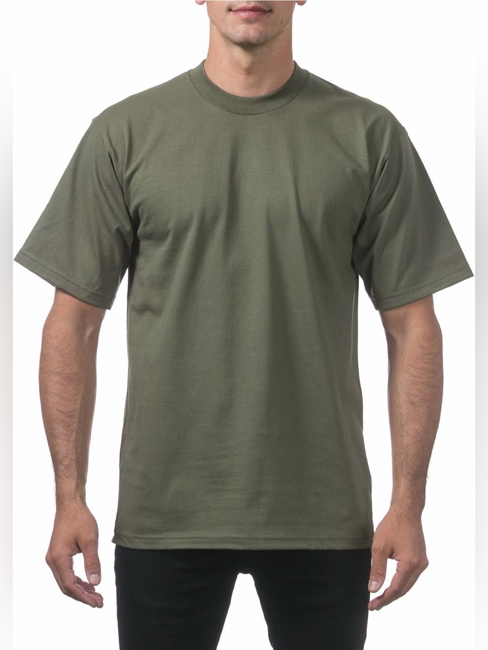 Pro Club Heavyweight Men’s Olive Green Blank T-Shirt XL Streetwear Tee